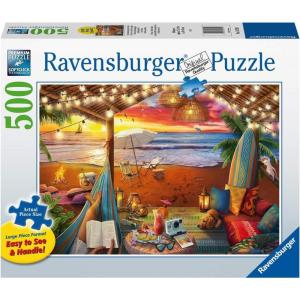 Ravensburger Cozy Cabana Puzzle – Tranquil 500-Piece Jigsaw | Unique Softclick Technology | Large Format | FSC-Certified Materials | Ideal Family Fun Activity(Format)