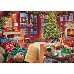Ravensburger Cozy Christmas – 500 Piece Large Format Puzzle for Adults – Warm Holiday Gathering – Perfect for Winter Evenings