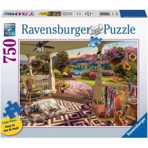 Ravensburger Cozy Front Porch 750 Piece Large Format Jigsaw Puzzle | Premium Quality | Unique Softclick Technology for an Enriching Experience
