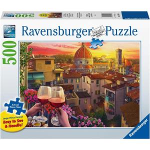 Ravensburger Cozy Wine Terrace – 500 Piece Large Format Jigsaw Puzzle | Unique Softclick Technology | Premium Matte Finish | Ideal for All Ages