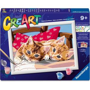 Ravensburger CreArt Two Cuddly Kids Paint by Numbers Kit for Kids – 12023082 – Painting Arts and Crafts for Ages 9 and Up