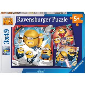 Ravensburger Despicable Me 4: Minions 3×49 Piece Jigsaw Puzzle Set for Kids – Screen-Free Activity Boosts Concentration and Focus