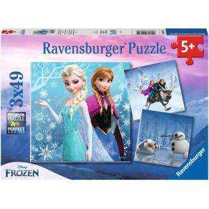 Ravensburger Disney Frozen Winter Adventures Puzzle Set – 3 x 49-Piece Jigsaw Puzzles for Kids | Unique Piece Design | Enhances Concentration & Creativity | FSC-Certified Materials