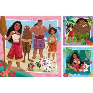 Ravensburger Disney Moana 3×49 Piece Jigsaw Puzzle Set for Kids | Unique Piece Design | Softclick Technology | Enhances Concentration and Creativity