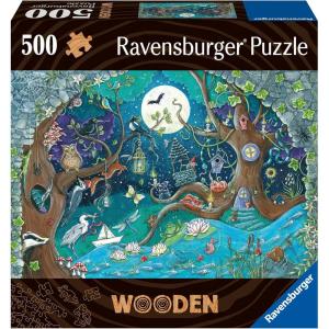 Ravensburger Fantasy Forest – 500-Piece Vibrant Wooden Jigsaw Puzzle | Stress-Reducing Fun | Eco-Friendly Materials | Certified by The Forest Stewardship Council(Single)