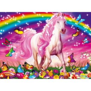 Ravensburger Horse Dreams Glitter Jigsaw Puzzle – 100 Unique Pieces | Perfect Interlock Fit | Vibrant, Glare-Free Design | Ideal for Kids Aged 4-8