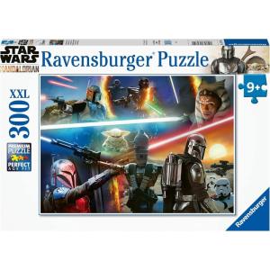 Ravensburger Mandalorian Crossfire – 300 Piece XXL Jigsaw Puzzle | Designed for Kids Ages 8-10 | Perfect Interlocking Fit | Promotes Problem Solving Skills | Durable Piece Material