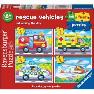 Ravensburger My First Puzzle – Rescue Vehicles (2: 3: 4 & 5 Piece) Jigsaw Puzzle for Kids – Every Piece is Unique, Pieces Fit Together Perfectly
