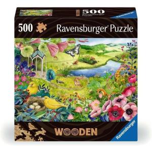 Ravensburger Nature Garden500-Piece Vibrant Wooden Jigsaw Puzzle | Stress-Reducing Fun | Eco-Friendly Materials | Whimsical Pieces