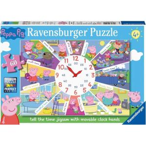 Ravensburger Peppa Pig: Tell The Time 60 Piece Clock Jigsaw Puzzle for Kids – Screen-Free Activity Boosts Concentration and Focus – MESH Accredited