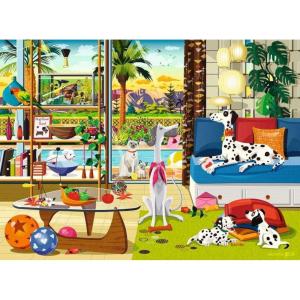 Ravensburger Pets of Palm Springs 500 Piece Jigsaw Puzzle | Unique Piece Design | Softclick Technology | Ideal Gift for Puzzle Enthusiasts
