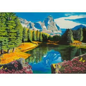Ravensburger Rocky Mountain Reflections 300 Large Format Jigsaw Puzzle for Adults – 12000873 – Easy to See & Easy to Hold Large Pieces Fit Together Perfectly
