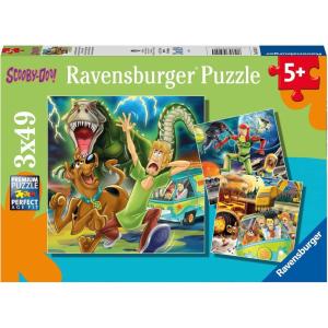 Ravensburger Scooby Doo: Three Night Fright – Kid-Friendly 3×49 Piece Jigsaw Puzzles Set | FSC-Certified | Engaging Imagery | Durable, Easy-to-Hold Pieces | Beneficial for Cognitive Development