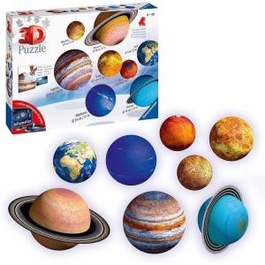 Ravensburger Solar System 540 Piece – 9 Planet 3D Jigsaw Puzzle Set for Kids & Adults – Easy Click Technology – Durable Material – MESH Accredited(Solar System)