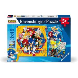 Ravensburger Sonic The Hedgehog 3 x 49 Piece Jigsaw Puzzle Set for Kids – Screen-Free Activity Boosts Concentration and Focus