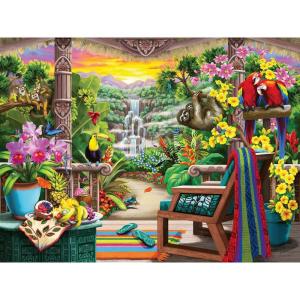 Ravensburger Tropical Retreat – 750 Piece Large Format Jigsaw Puzzle | Softclick Technology Vibrant, Glare-Free, and Age-Appropriate | FSC-Certified Materials