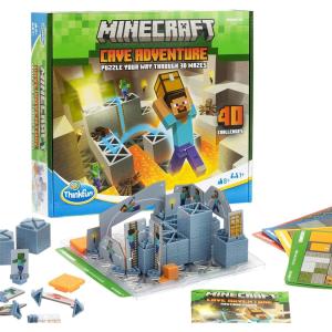 ThinkFun Minecraft Cave Adventure | Screen-Free Strategy Puzzle Game | 40 Logic Challenges | Ages 8+