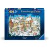 Ravensburger 50th Anniversary Christmas Village – Limited Edition 1000 Piece Holiday Jigsaw Puzzle – Festive Scene with Carolers – Lights & Christmas Tree – Collectible Puzzle for Adults