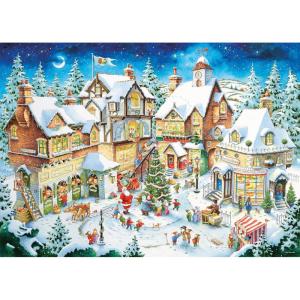 Ravensburger 50th Anniversary Christmas Village – Limited Edition 1000 Piece Holiday Jigsaw Puzzle – Festive Scene with Carolers – Lights & Christmas Tree – Collectible Puzzle for Adults