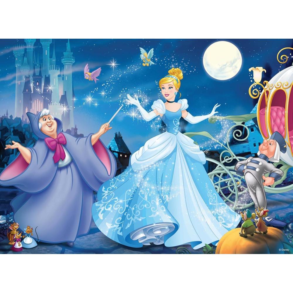 image:imageRavensburger Disney Princess Cinderella Glitter Jigsaw Puzzle 100 Unique Pieces Enhances Concentration ampamp Creativity EcoFriendly Ideal for Kids
