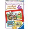 Ravensburger My First Puzzles – Excavator, Tractor, Dump Truck | 3-in-a-Box Toddler Jigsaw Puzzle Set | 3 x 6 Pieces | Ages 2+
