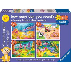 Ravensburger My First Puzzle – How Many Can You Count? (6: 8: 10 & 12 Piece) Jigsaw Puzzle for Kids – Every Piece is Unique, Pieces Fit Together Perfectly