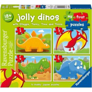 Ravensburger My First Puzzle: Jolly Dinos (2: 3: 4 & 5 Piece) Jigsaw Puzzle for Kids – Every Piece is Unique, Pieces Fit Together Perfectly