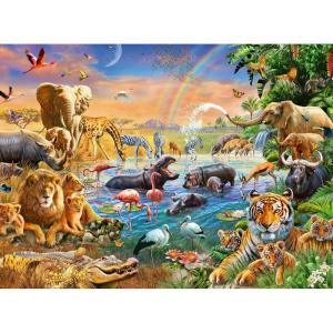 Ravensburger Savannah Jungle Waterhole Puzzle – 100 Unique Pieces | Kid-Friendly, Educational Toy | Enhances Concentration and Creativity | FSC-Certified, Sustainability Assured
