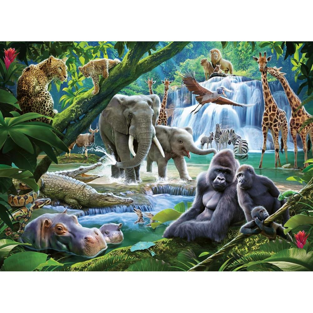 image:imageRavensburger Jungle Animals 100 Piece XXL Jigsaw Puzzle for Kids Unique Interlocking Pieces Durable and GlareFree FSCCertified Sustainable Toy
