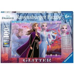 Ravensburger Disney Frozen 2 – Strong Sisters | 100-Piece Glitter Jigsaw Puzzle for Kids | Unique, Pieces | Development-Boosting Toy | Ideal Gift for All Ages(Puzzle)