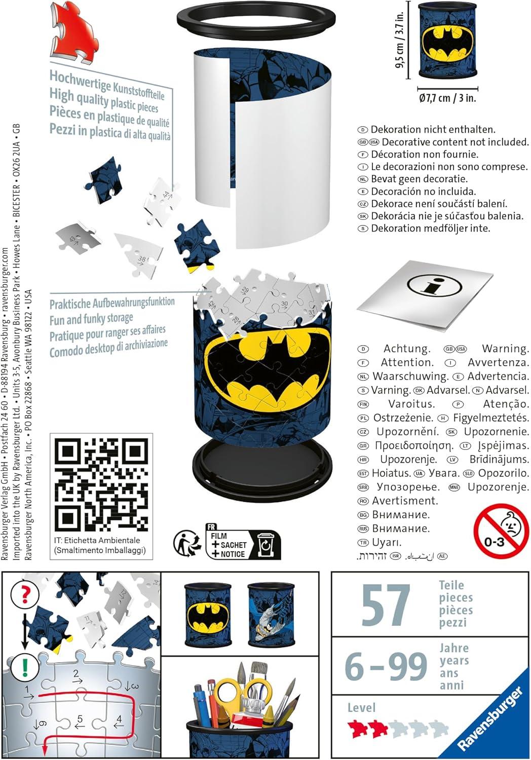 image:imageRavensburger Batman Pencil Cup 3D Puzzle for Kids Every Piece is Unique Pieces Fit Together Perfectly
