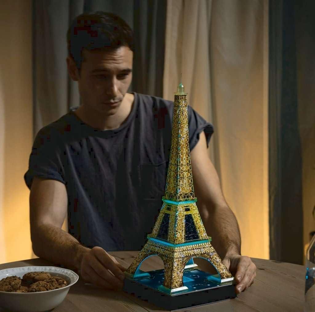 image:imageRavensburger Eiffel Tower Night Edition 216Piece 3D Jigsaw Puzzle for Kids and Adults Precision Fit with EasyClick Technology Displayable amp Durable Model Over a Century of QualityEiffel Tower