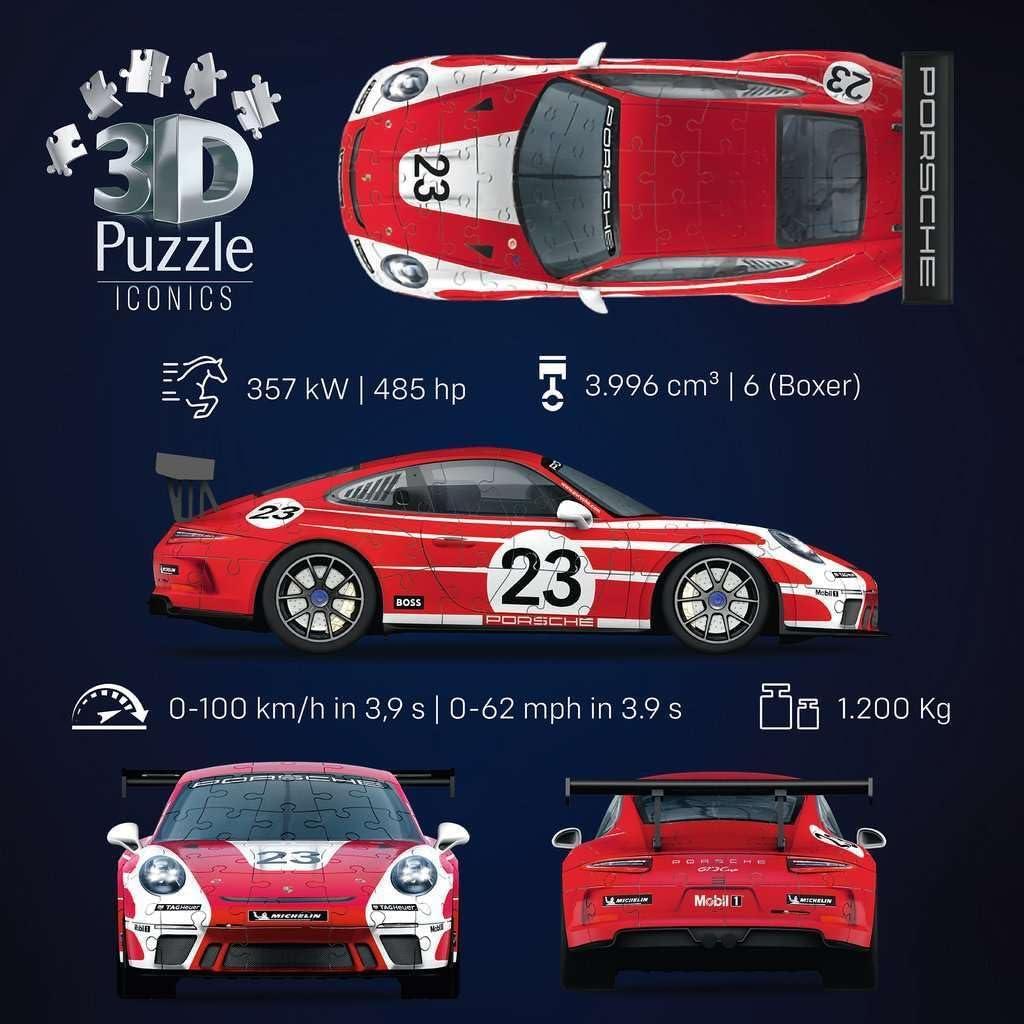 image:imageRavensburger Porsche 911 GT3 Cup 108 Piece 3D Jigsaw Puzzle for Adults and Kids 11557 Great Gift for Any Birthday Holiday or Special OccasionIconics reissue