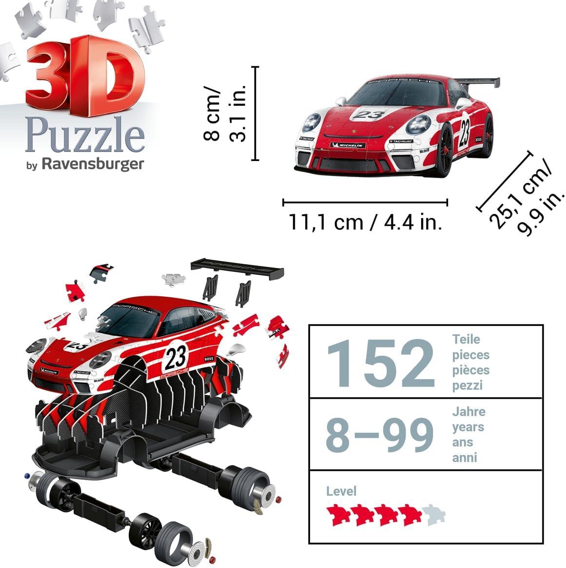 image:imageRavensburger Porsche 911 GT3 Cup 108 Piece 3D Jigsaw Puzzle for Adults and Kids 11557 Great Gift for Any Birthday Holiday or Special OccasionOld Version