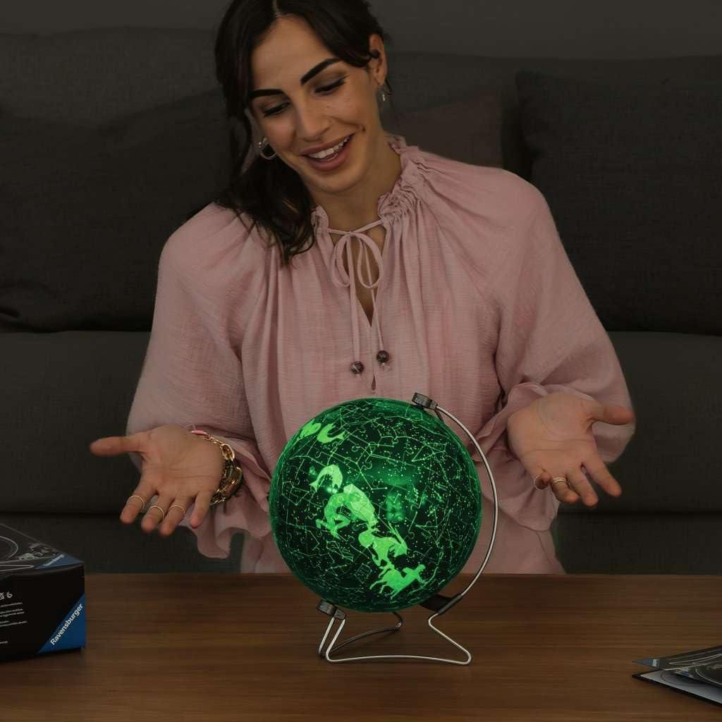 image:imageRavensburger PuzzleBall Starglobe with GlowinTheDark Edition 180 Piece 3D Jigsaw Puzzle for Kids 11544 Easy Click Technology Means Pieces Fit Together Perfectly
