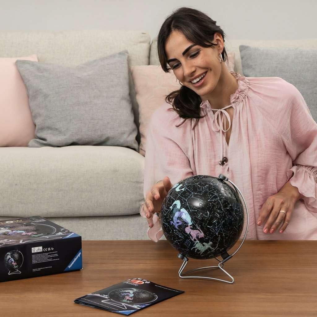 image:imageRavensburger PuzzleBall Starglobe with GlowinTheDark Edition 180 Piece 3D Jigsaw Puzzle for Kids 11544 Easy Click Technology Means Pieces Fit Together Perfectly