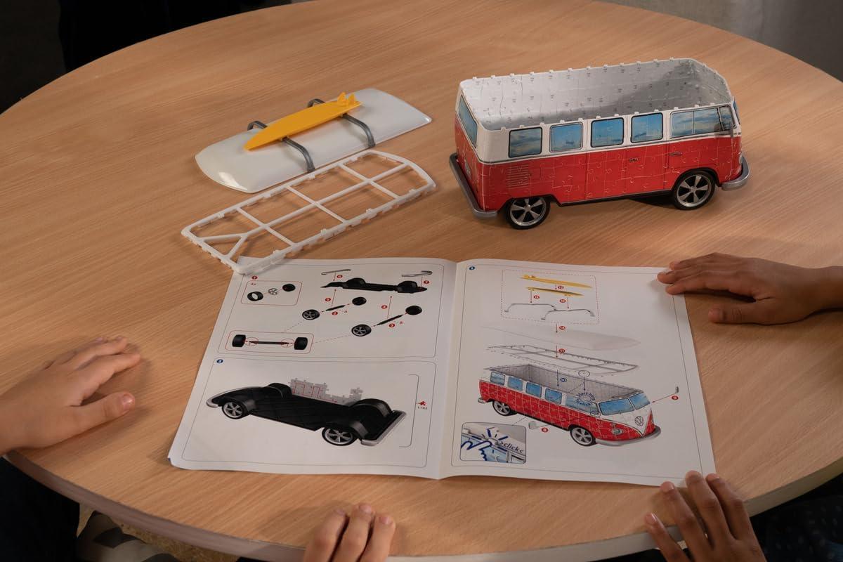 image:imageRavensburger Volkswagen T1 Campervan 3D Jigsaw Puzzle 162 Pieces Precision Fit with Easy Click Technology Engaging Toy for Kids amp Adults Durable Displayable Model