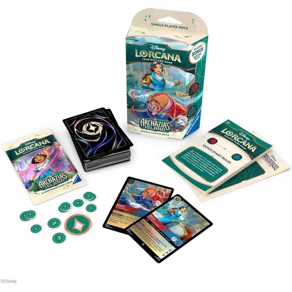 image:imageRavensburger Disney Lorcana TCG Archazias Island SinglePlayer Starter Deck Ruby amp Sapphire Engaging Gameplay Over 200 Original Disney Artworks Ideal for Ages 8