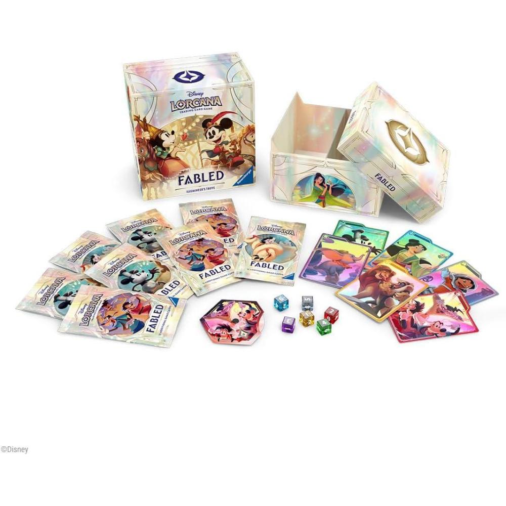 image:imageRavensburger Disney Lorcana TCG Fabled Illumineers Trove  Secure Card Storage  Includes Booster Packs amp Comprehensive Guide  Original Disney Artwork  Ages 8