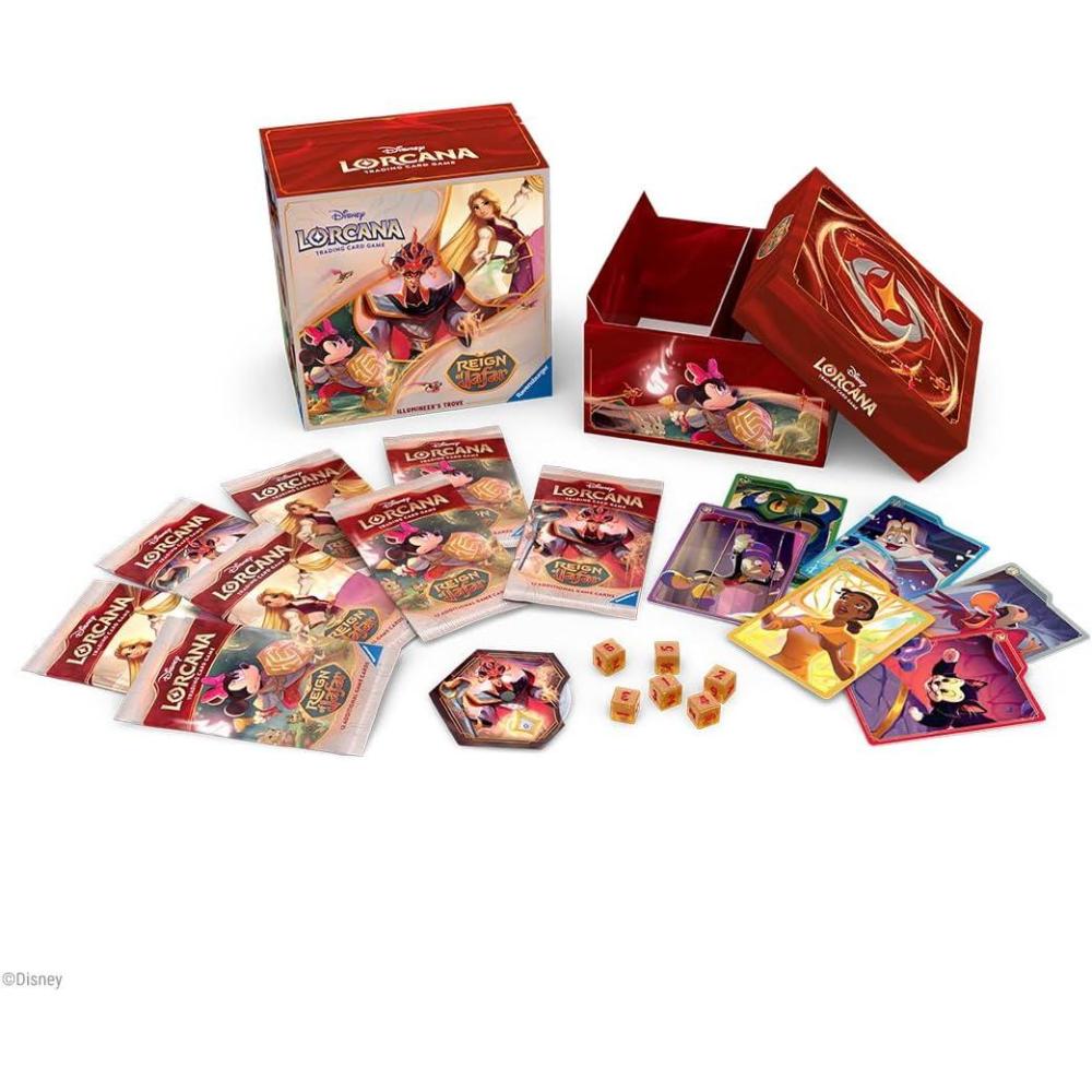 image:imageRavensburger Disney Lorcana TCG Reign of Jafar Illumineers Trove for Ages 8 and Up Secure Card Storage Includes Booster Packs amp Comprehensive Guide Original Disney Artwork