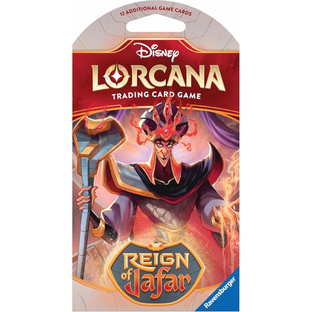 image:imageRavensburger Disney Lorcana TCG Reign of Jafar Single Booster Pack with 12 Assorted Cards for Ages 8 and Up Collectible Trading Cards Ideal for Disney Fans amp TCG Players