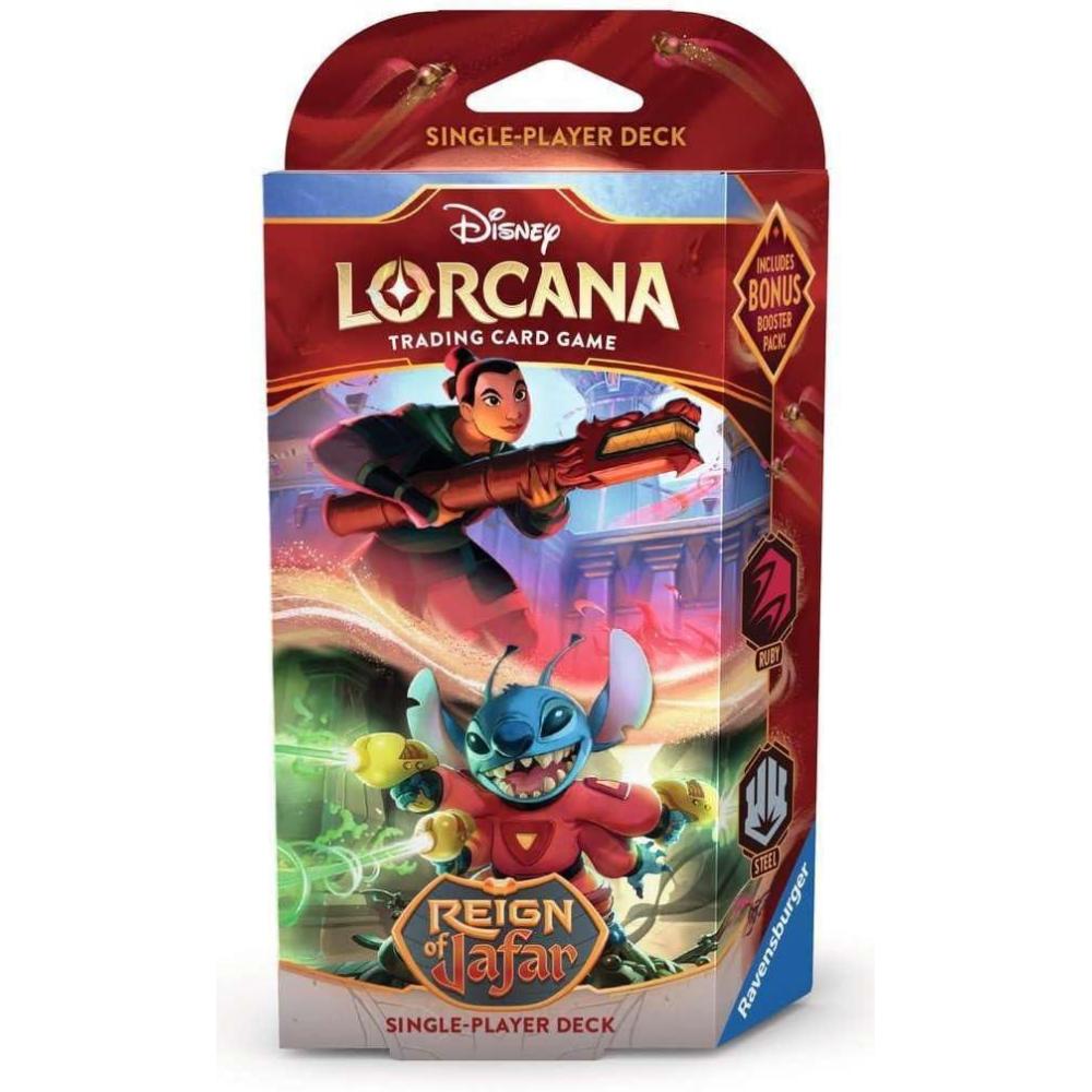 image:imageRavensburger Disney Lorcana TCG Reign of Jafar SinglePlayer Deck  Ruby amp Steel for Ages 8 and Up Engaging Gameplay  Over 200 Original Disney Artworks