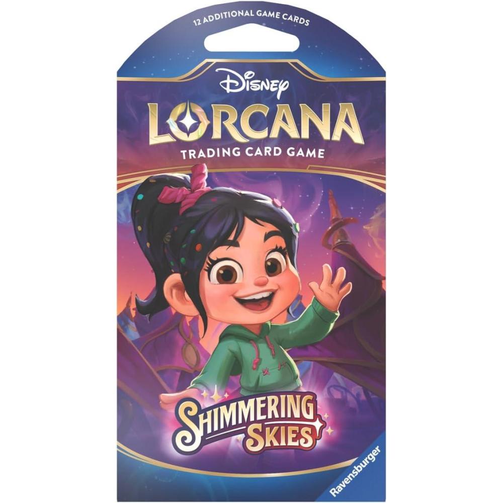 image:imageRavensburger Disney Lorcana TCG Shimmering Skies Assorted Single Booster Pack 12 Cards Collectible Trading Cards Ideal for Disney Fans amp TCG Players Suitable for Ages 8