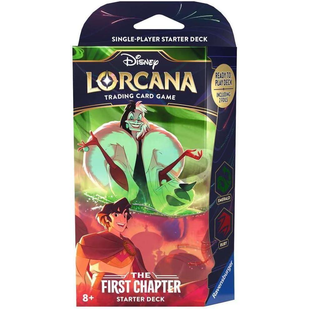 image:imageRavensburger Disney Lorcana TCG The First Chapter Ruby amp Emerald SinglePlayer Starter Deck Engaging Gameplay Over 200 Original Disney Artworks Ideal for Ages 8