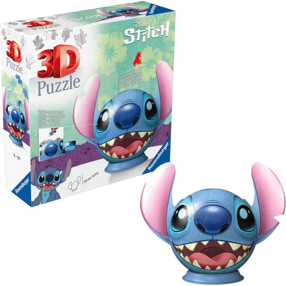 image:imageRavensburger PuzzleBall Disney Stitch 72 Pieces Jigsaw Puzzle for Kids  Every Piece is Unique Pieces Fit Together Perfectly