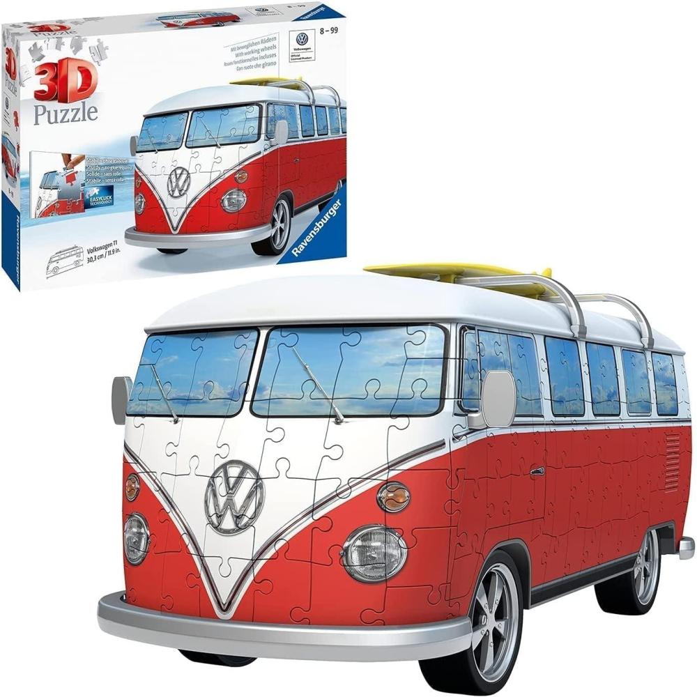 image:imageRavensburger Volkswagen T1 Campervan 3D Jigsaw Puzzle 162 Pieces Precision Fit with Easy Click Technology Engaging Toy for Kids amp Adults Durable Displayable Model