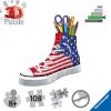 Ravensburger Sneaker American Style – 112 Piece 3D Jigsaw Puzzle | Precision Fit for Kids and Adults | Easy Click Technology | Durable Display Piece | Over 130 Years of Quality
