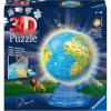 Ravensburger Children’s Globe Night Edition 3D Jigsaw Puzzle – 180 Piece Set | Features LED Light | Interactive and Educational Toy | Ideal for Kids and Adults | Model 11288
