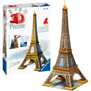 Ravensburger Eiffel Tower 216 Piece 3D Jigsaw Puzzle for Kids and Adults – 12556 – Easy Click Technology Means Pieces Fit Together Perfectly