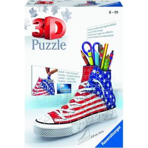 Ravensburger Sneaker American Style – 112 Piece 3D Jigsaw Puzzle | Precision Fit for Kids and Adults | Easy Click Technology | Durable Display Piece | Over 130 Years of Quality